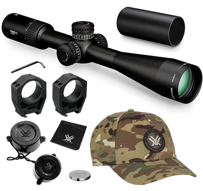 Vortex Optics Viper PST Gen II 5-25x50 FFP Riflescope EBR-7C with Rings