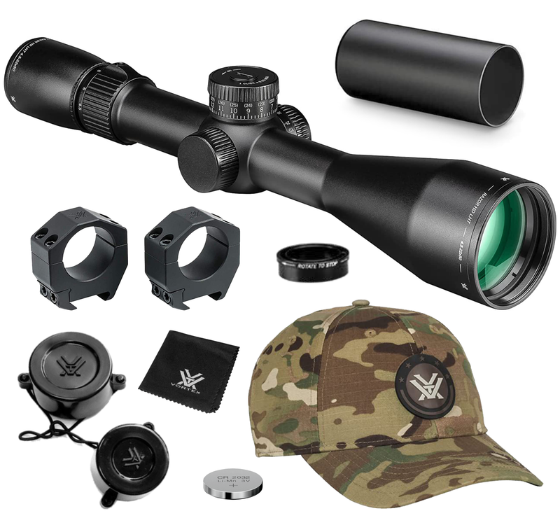 Vortex Optics Razor HD LHT 4.5-22x50 Riflescope XLR-2 MOA with Mount and Hat Bundle