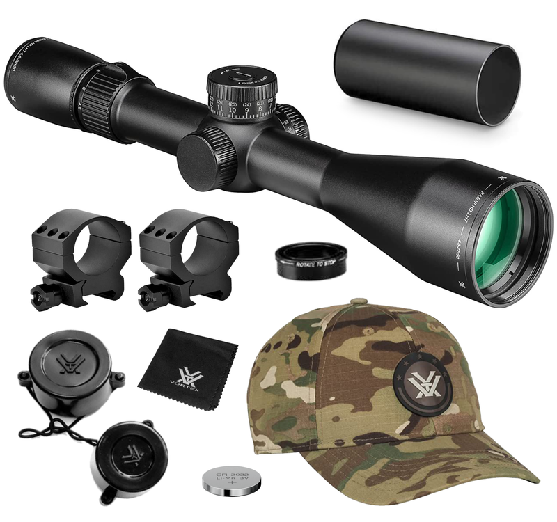 Vortex Optics Razor HD LHT 4.5-22x50 Riflescope XLR-2 MOA with Mount and Hat Bundle