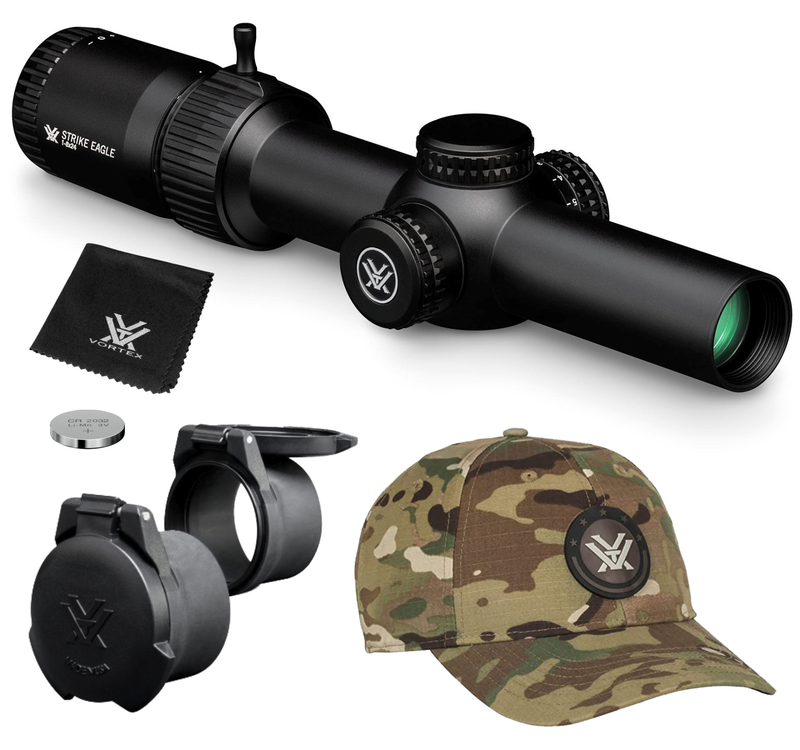 Vortex Optics Strike Eagle 1-8x24 Riflescope BDC3 (MOA) Reticle, 30 mm Tube, with Wearable4U Bundle