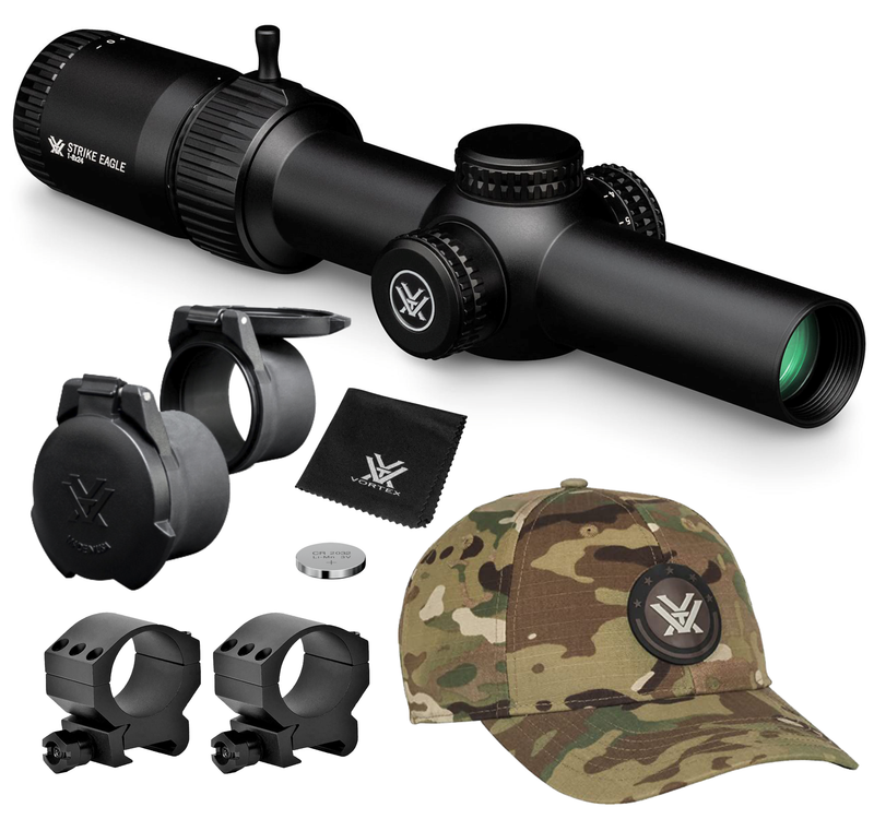 Vortex Optics Strike Eagle 1-8x24 Riflescope BDC3 (MOA) Reticle, 30 mm Tube, with Wearable4U Bundle