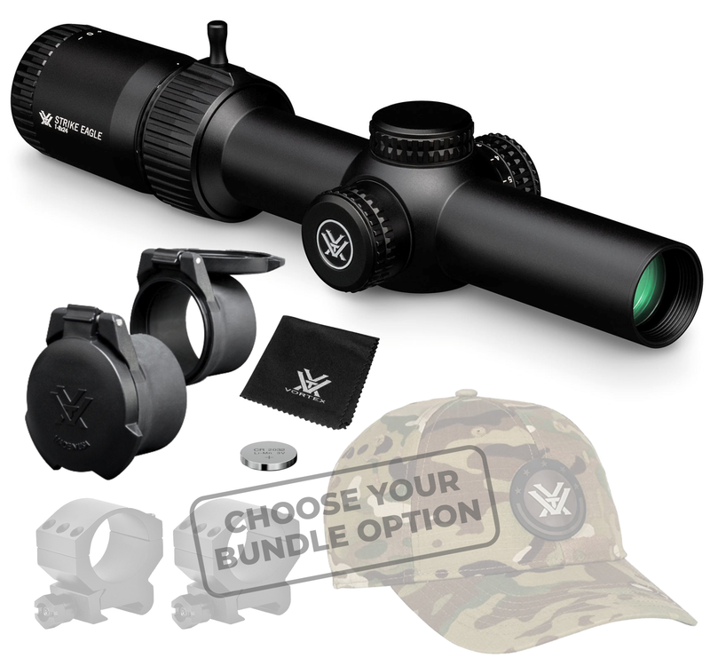Vortex Optics Strike Eagle 1-8x24 Riflescope BDC3 (MOA) Reticle, 30 mm Tube, with Wearable4U Bundle