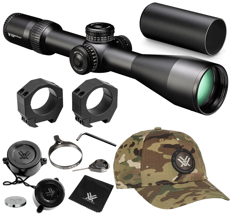 Vortex Optics Strike Eagle 5-25x56 FFP EBR-7C (MOA) Reticle Riflescope with Wearable4U Bundle