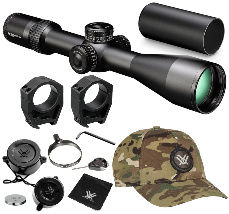 Vortex Optics Strike Eagle 5-25x56 FFP EBR-7C (MOA) Reticle Riflescope with Wearable4U Bundle