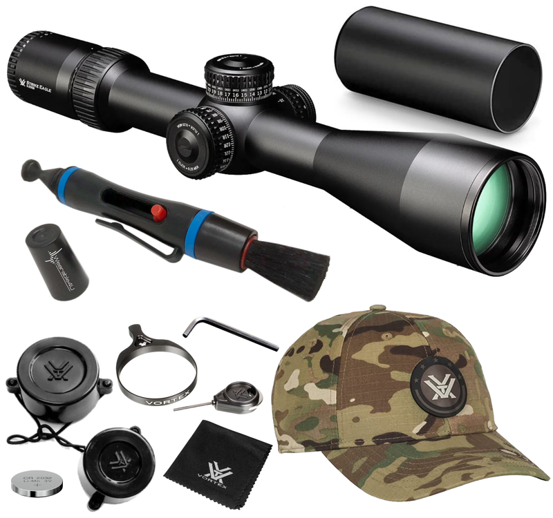 Vortex Optics Strike Eagle 5-25x56 FFP EBR-7C (MOA) Reticle Riflescope with Wearable4U Bundle