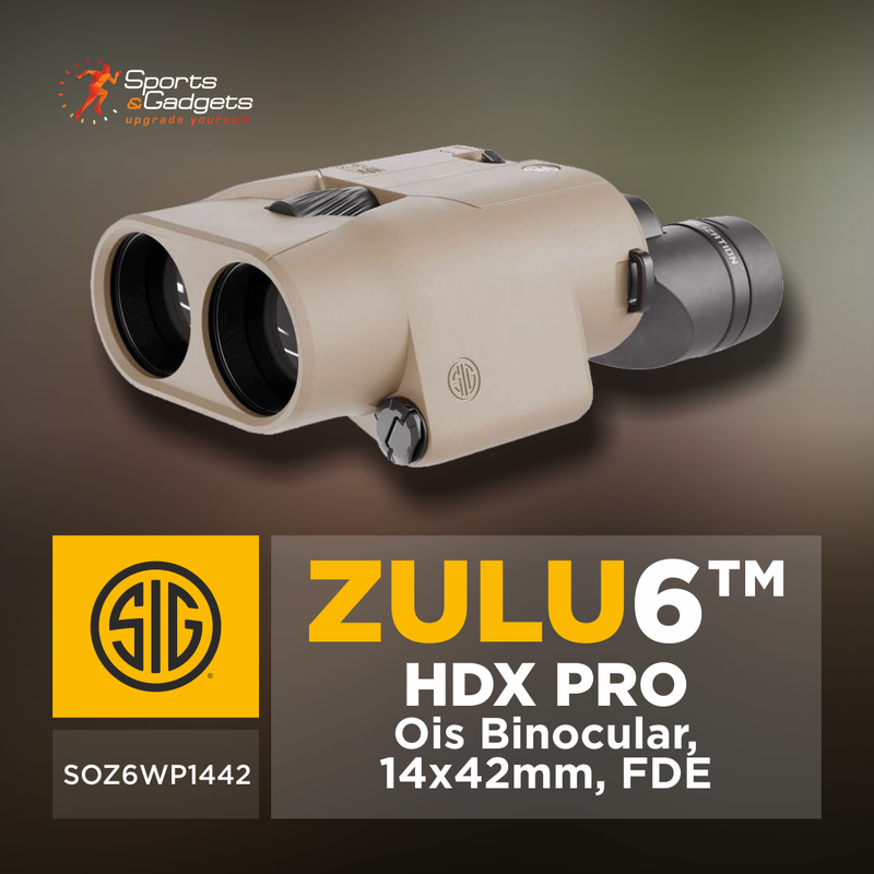 SIG SAUER ZULU6 HDX PRO Ois Binocular, 14x42mm, Image Stabilized, FDE (SOZ6WP1442)