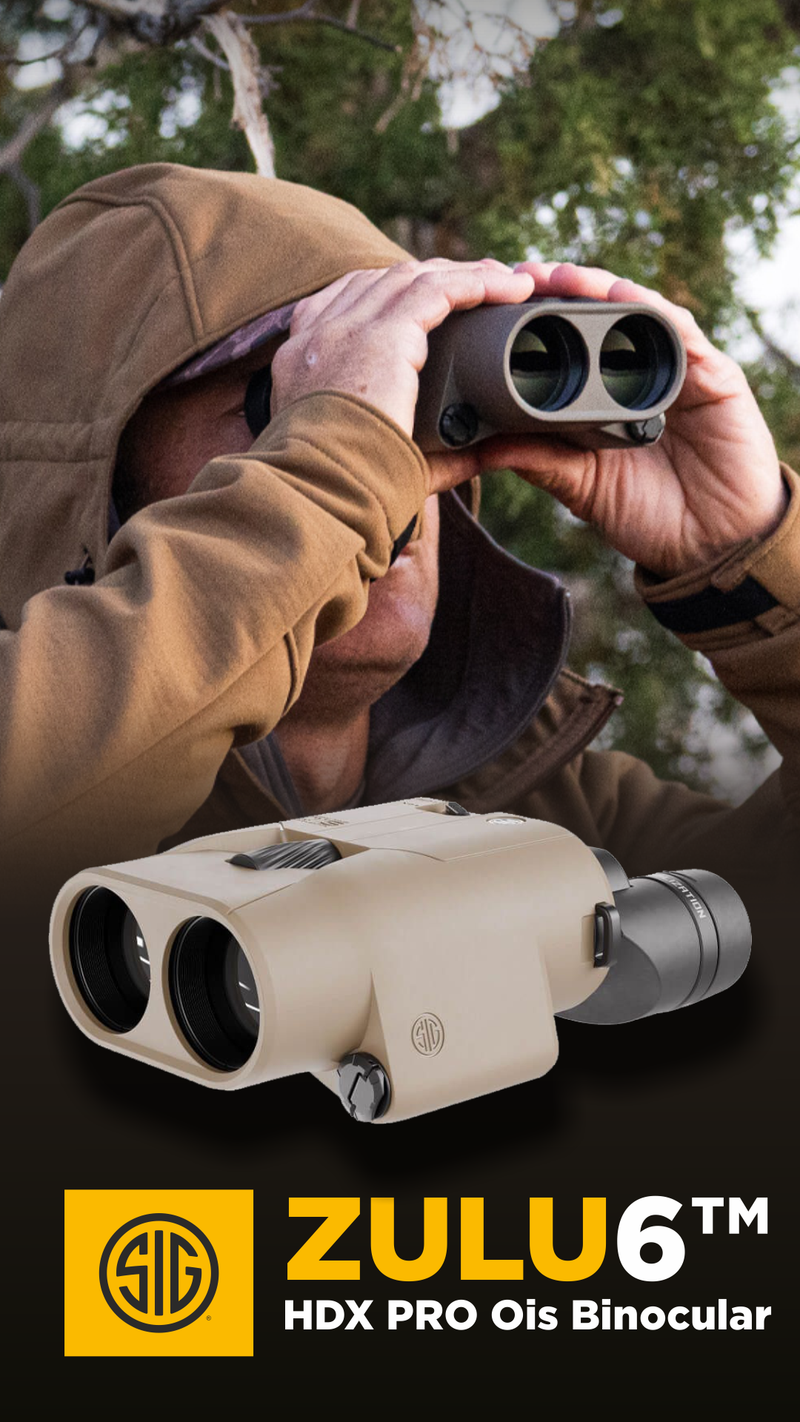 SIG SAUER ZULU6 HDX PRO Ois Binocular, 14x42mm, Image Stabilized, FDE (SOZ6WP1442)