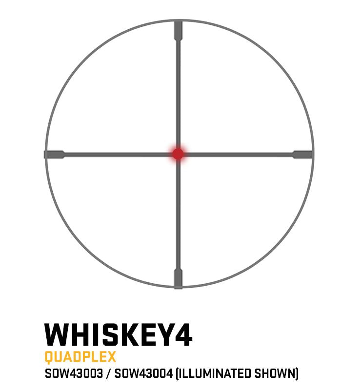 Sig Sauer WHISKEY4 Scope 3-12x44mm 30mm Tube SFP Quadplex Illum Reticle (SOW43004)