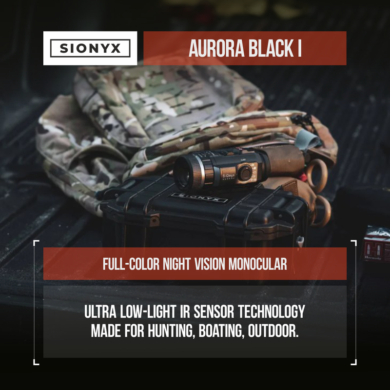 SIONYX Aurora Black I Full-Color Digital Night Vision Camera with Hard Case and Hat Bundle