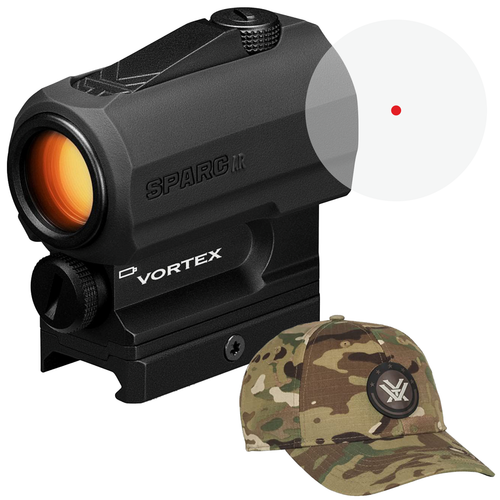 Vortex Optics SPARC Red Dot Sight Gen II (2 MOA Bright Red Dot, Multi-Height Mount System) with Vortex Optics Free Hat Bundle