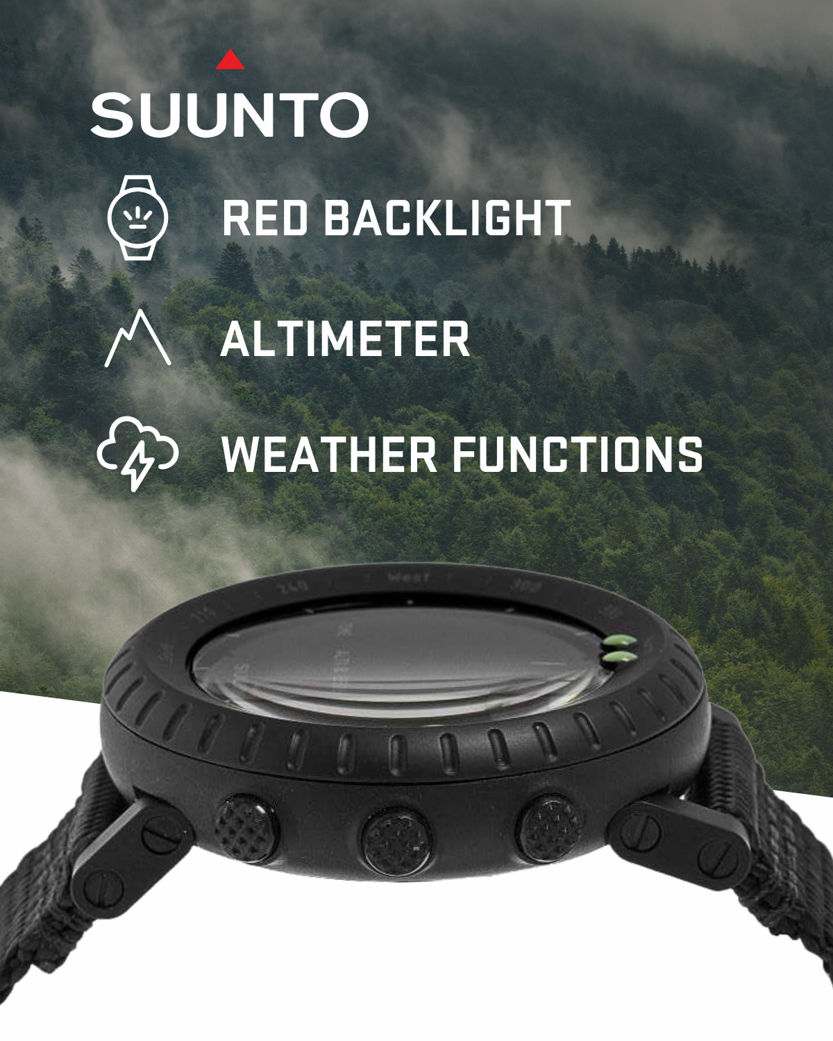 Suunto Core Alpha Stealth Outdoor Sport Smartwatch with Wearable4U