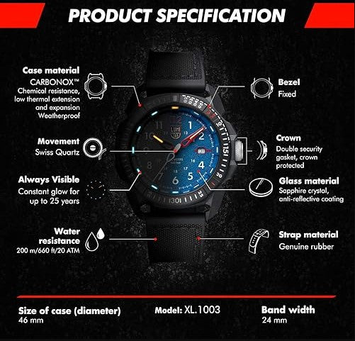 Luminox ICE-SAR Arctic XL.1003 Mens Watch 46mm Military Watch Swiss Made