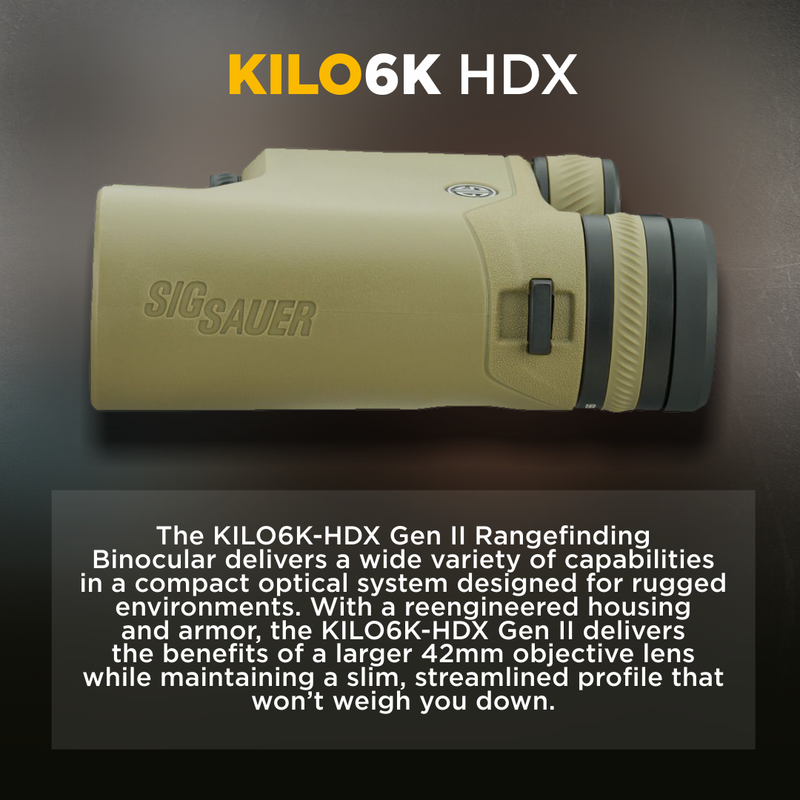 Sig Sauer KILO6K HDX 10X42mm Circle Reticle Rangefinding Binocular (SOK6K106)
