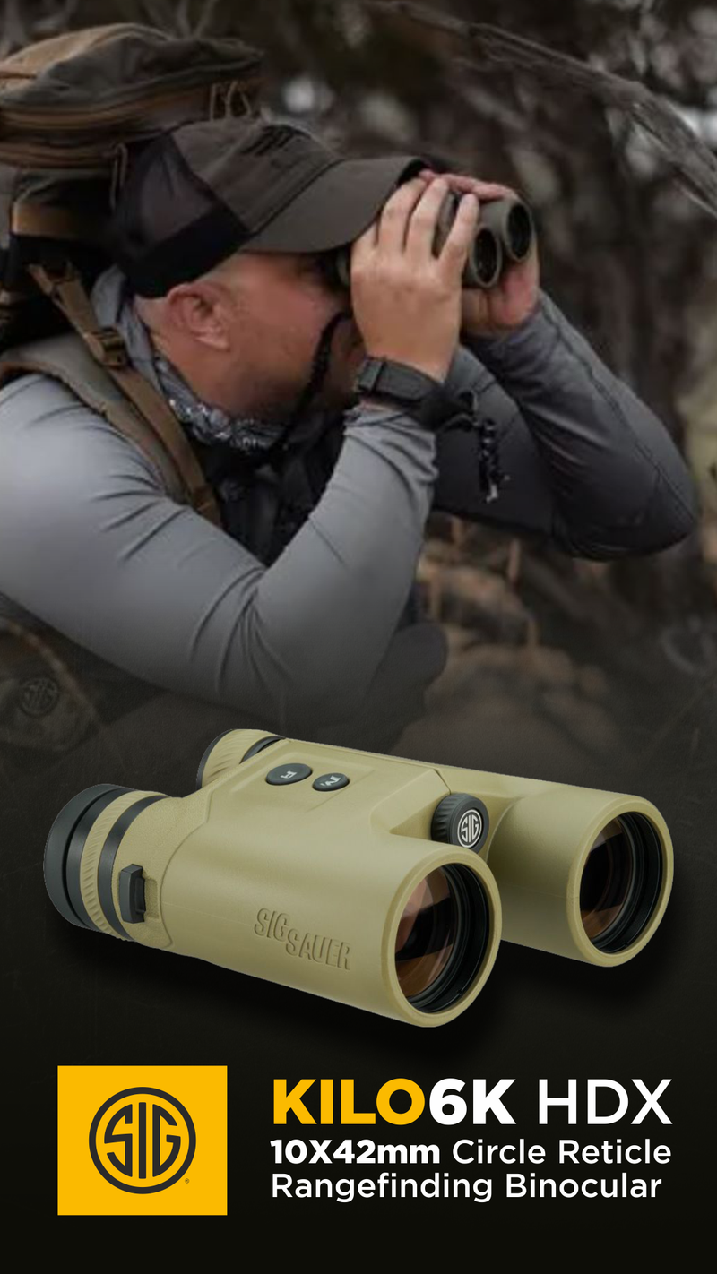 Sig Sauer KILO6K HDX 10X42mm Circle Reticle Rangefinding Binocular (SOK6K106)