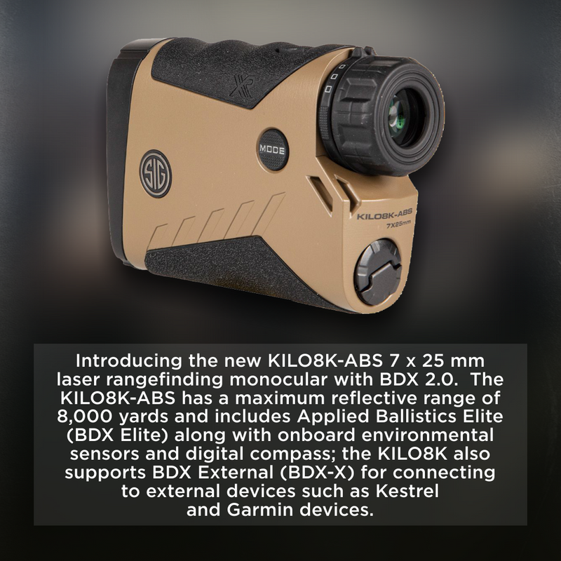Sig Sauer KILO8K-ABS Gen II 7x25mm LRF Rangefinder Monocular FDE (SOK8K702)