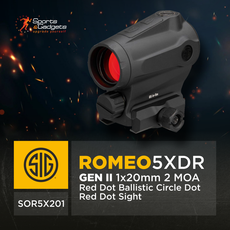 Sig Sauer ROMEO5XDR GEN II 1x20MM 2 MOA Red Dot Ballistic Circle Dot Red Dot Sight (SOR5X201)