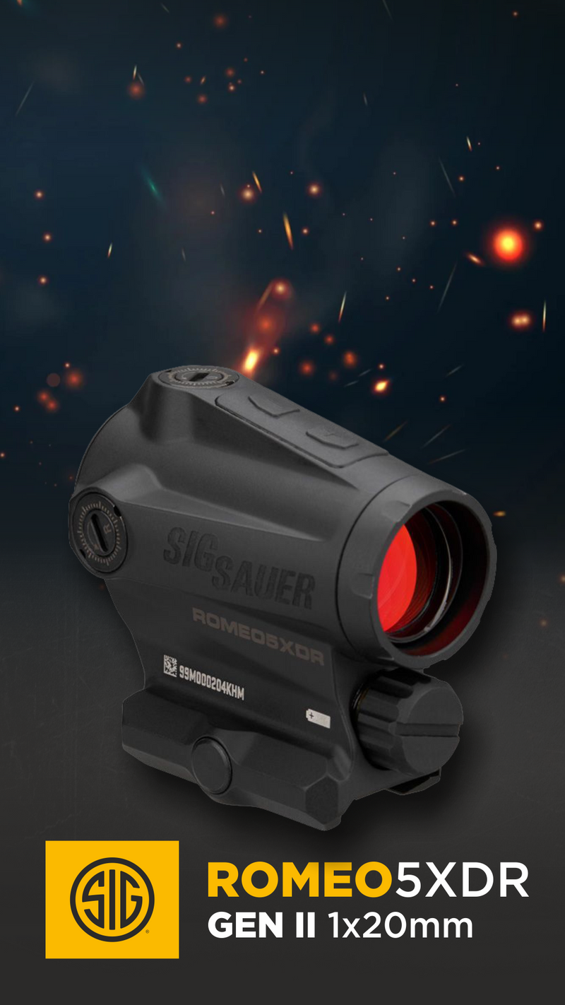 Sig Sauer ROMEO5XDR GEN II 1x20MM 2 MOA Red Dot Ballistic Circle Dot Red Dot Sight (SOR5X201)