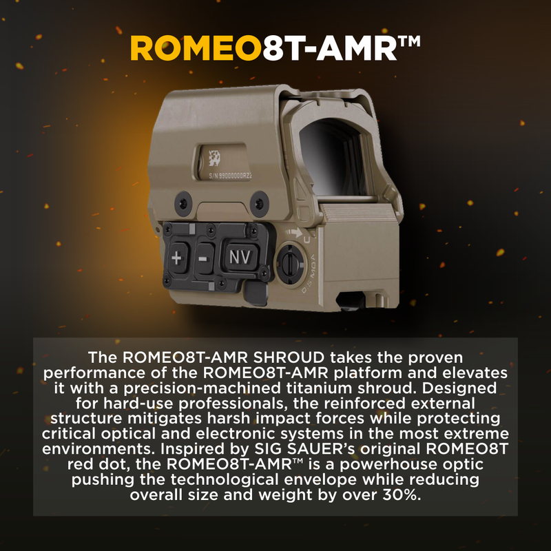 Sig Sauer ROMEO8T-AMR SHROUD 1x40mm Red Dot Sight FDE (SOR8T811)