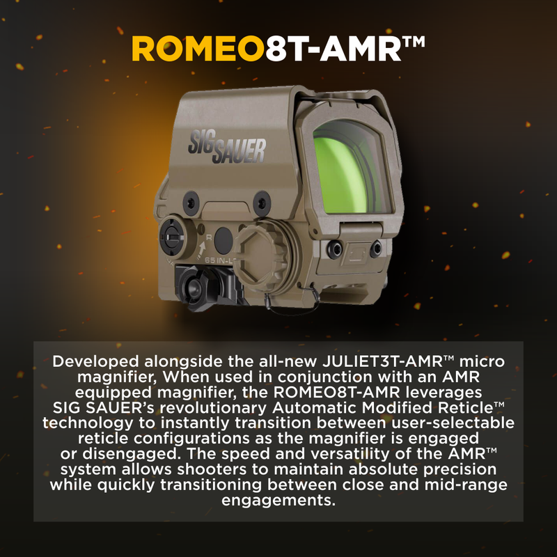 Sig Sauer ROMEO8T-AMR SHROUD 1x40mm Red Dot Sight FDE (SOR8T811)