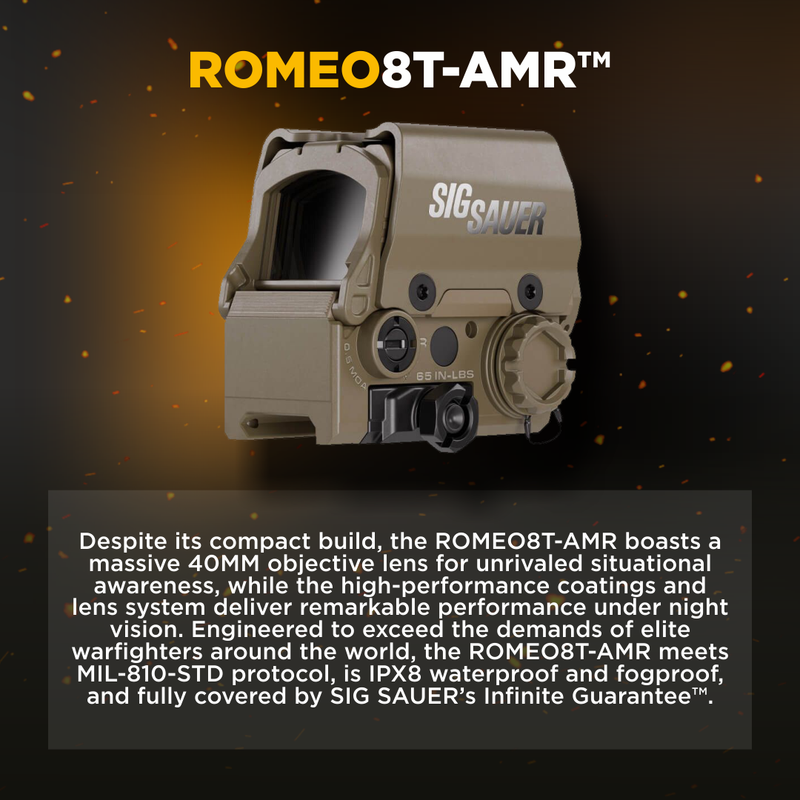 Sig Sauer ROMEO8T-AMR SHROUD 1x40mm Red Dot Sight FDE (SOR8T811)