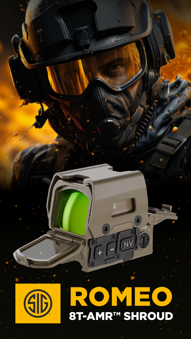 Sig Sauer ROMEO8T-AMR SHROUD 1x40mm Red Dot Sight FDE (SOR8T811)