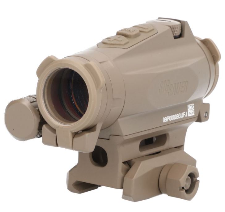 Sig Sauer Romeo4XT-PRO Red Dot Sight, Ballistic Circle Dot, 0.5 MOA ADJ, Hex Bolt Mount, Spacer, FDE (Sor44002)
