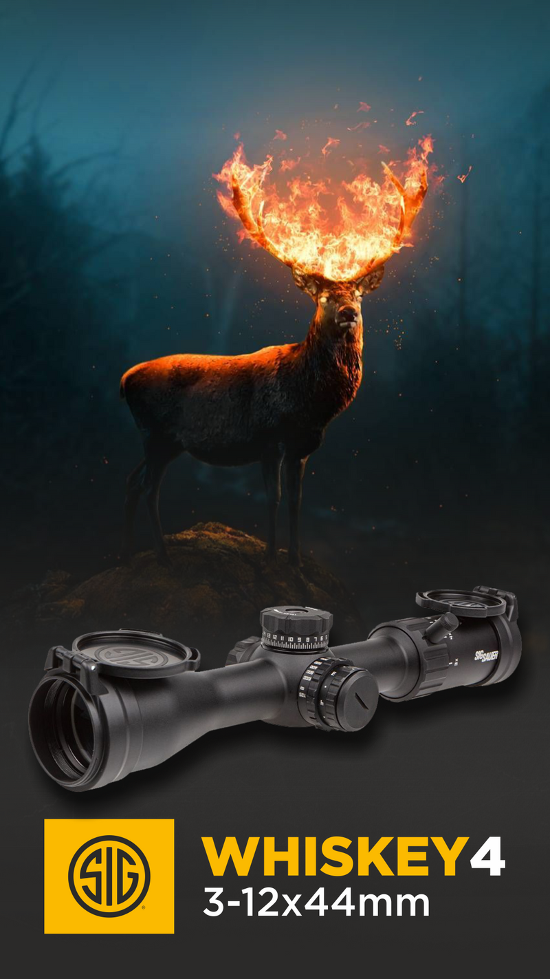 Sig Sauer WHISKEY4 3-12X44MM EXPOSED ZERO STOP ILLUMINATED SFP Riflescope (SOW43002)