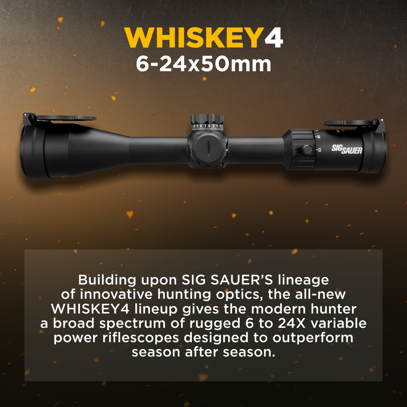 Sig Sauer WHISKEY4 6-24X50mm Non-Illuminated (FFP) MOA Milling Hunter 2.0 Riflescope (SOW46001)