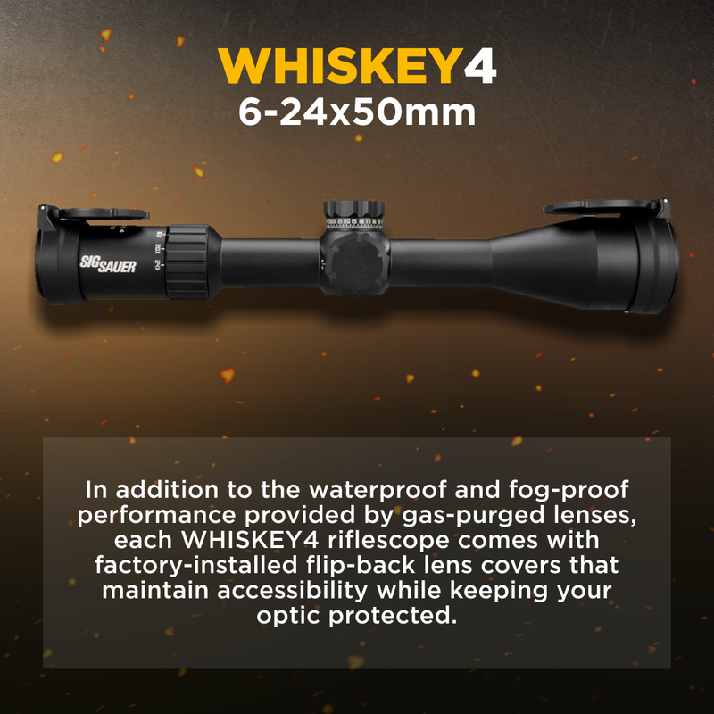 Sig Sauer WHISKEY4 6-24X50mm Non-Illuminated (FFP) MOA Milling Hunter 2.0 Riflescope (SOW46001)