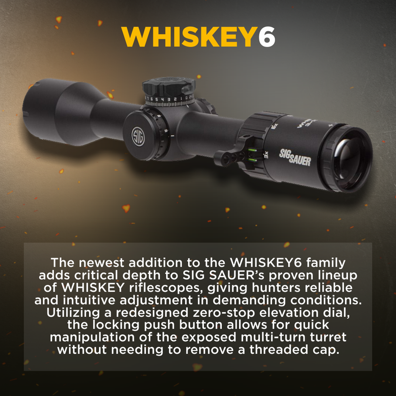 Sig Sauer WHISKEY6 3-18X44mm Multi-Lock Zero Stop (SFP) MOA MILLING HUNTER 2.0 Riflescope (SOW63112)