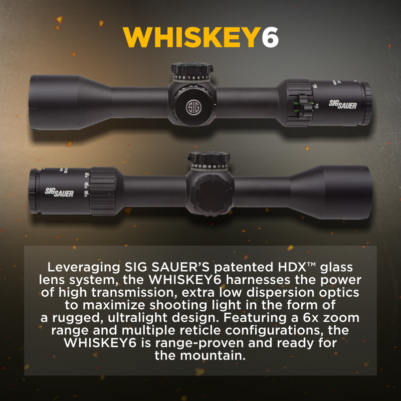 Sig Sauer WHISKEY6 3-18X44mm Multi-Lock Zero Stop (SFP) MOA MILLING HUNTER 2.0 Riflescope (SOW63112)