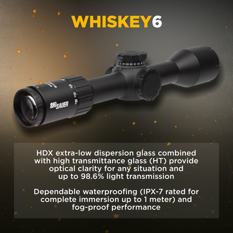 Sig Sauer WHISKEY6 3-18X44mm Multi-Lock Zero Stop (SFP) MOA MILLING HUNTER 2.0 Riflescope (SOW63112)
