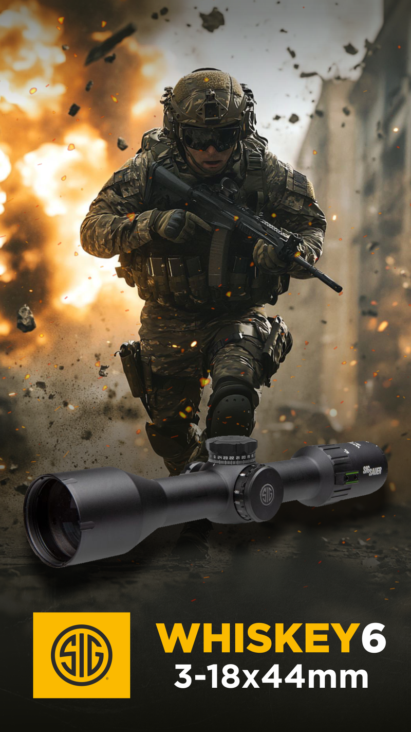 Sig Sauer WHISKEY6 3-18X44mm Multi-Lock Zero Stop (SFP) MOA MILLING HUNTER 2.0 Riflescope (SOW63112)