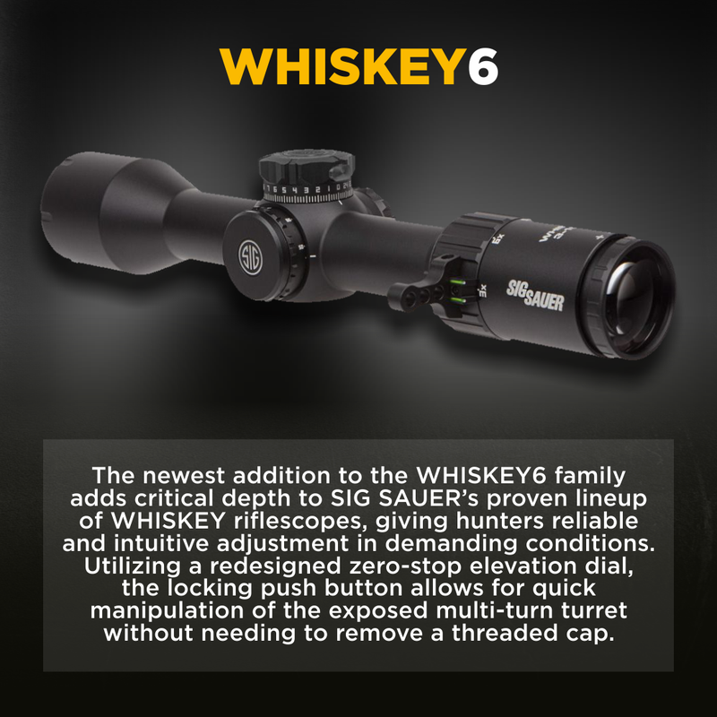 Sig Sauer WHISKEY6 3-18X44mm Multi-Lock Zero Stop (SFP) Quadplex Riflescope (SOW63114)