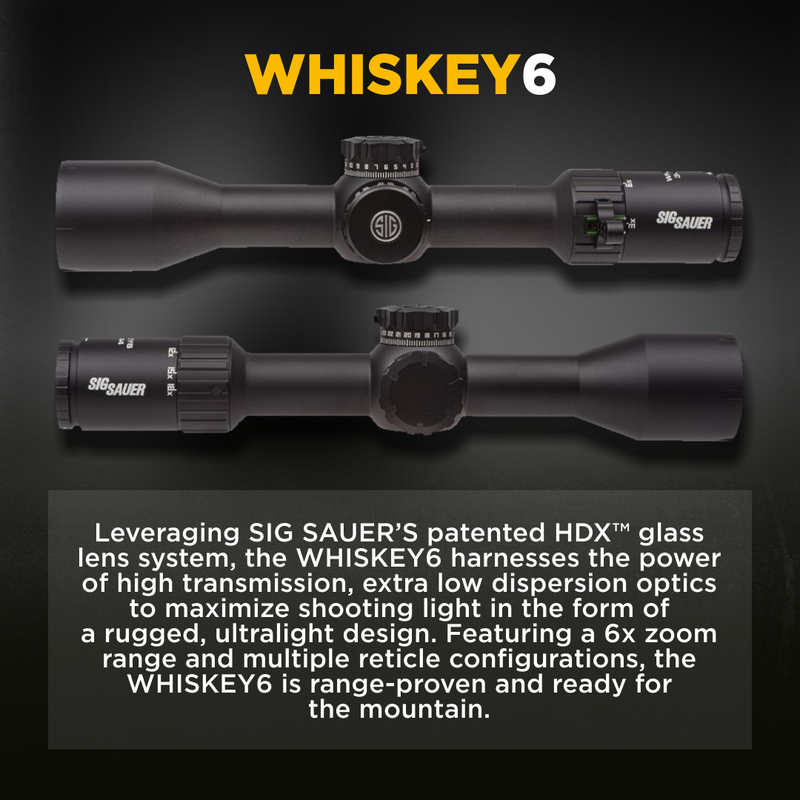 Sig Sauer WHISKEY6 3-18X44mm Multi-Lock Zero Stop (SFP) Quadplex Riflescope (SOW63114)