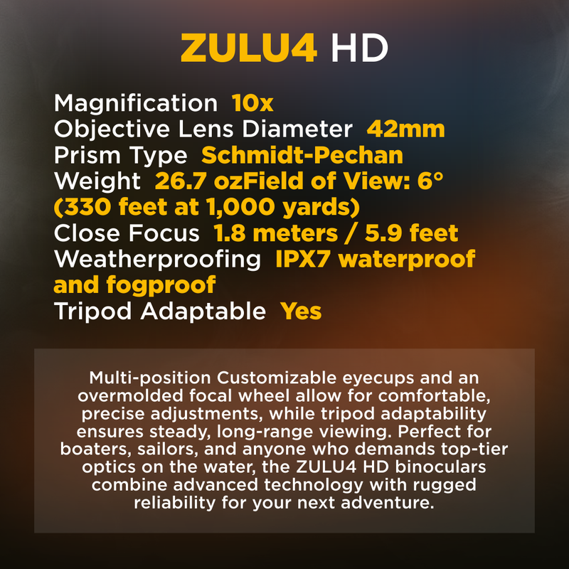 Sig Sauer ZULU4 HD 10x42mm Closed Bridge Orange Binocular with Case (SOZ40001OR)