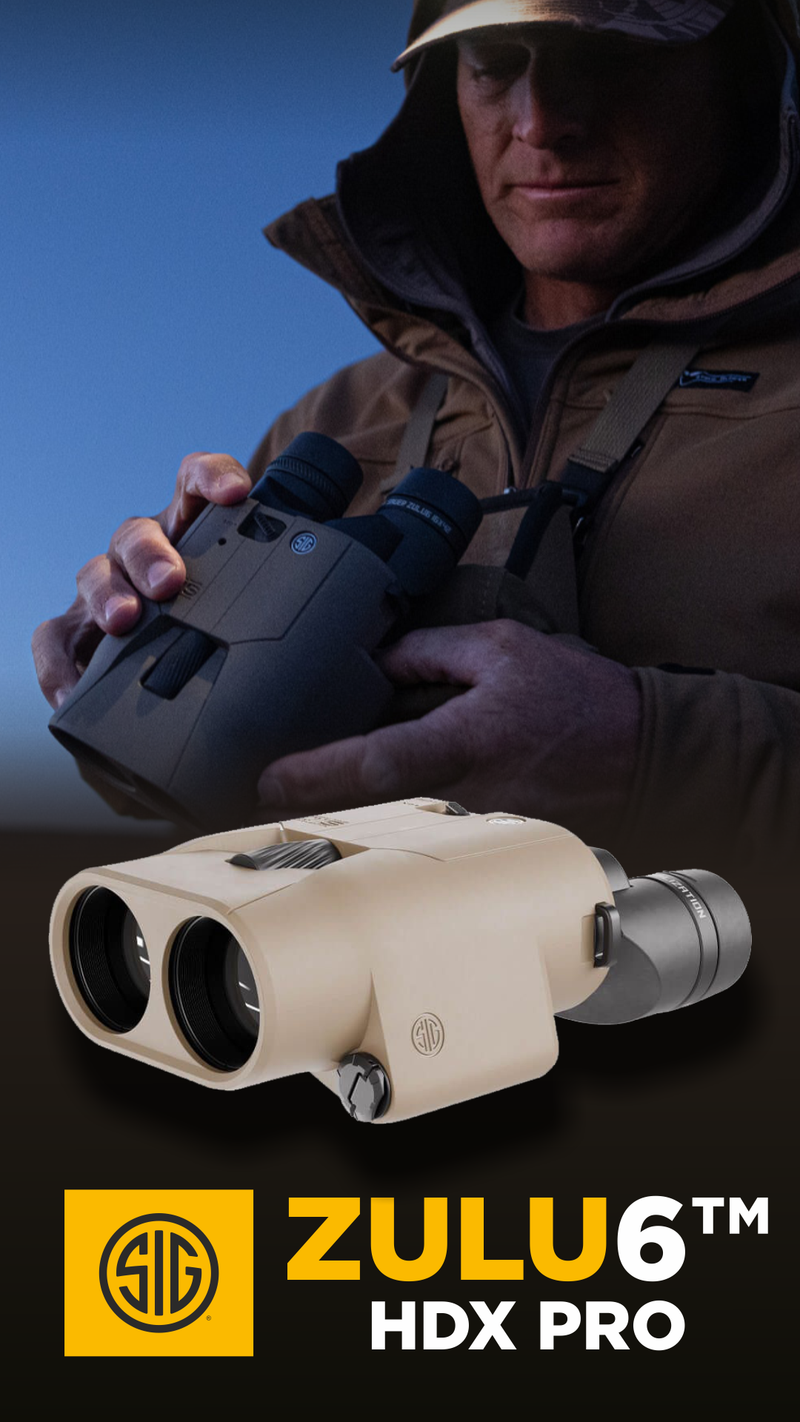 Sig Sauer ZULU6 HDX PRO 12x42mm Image Stabilized Binocular, FDE (SOZ6WP1242)