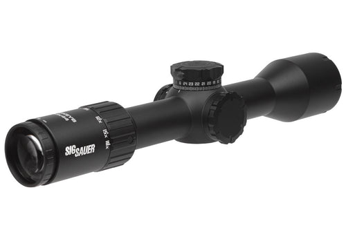 Sig Sauer WHISKEY6 Riflescope 3-18x44mm, 30mm, FFP, MRAD Milling Hunter, Locking 0.1 ADJ, Black (SOW63116)