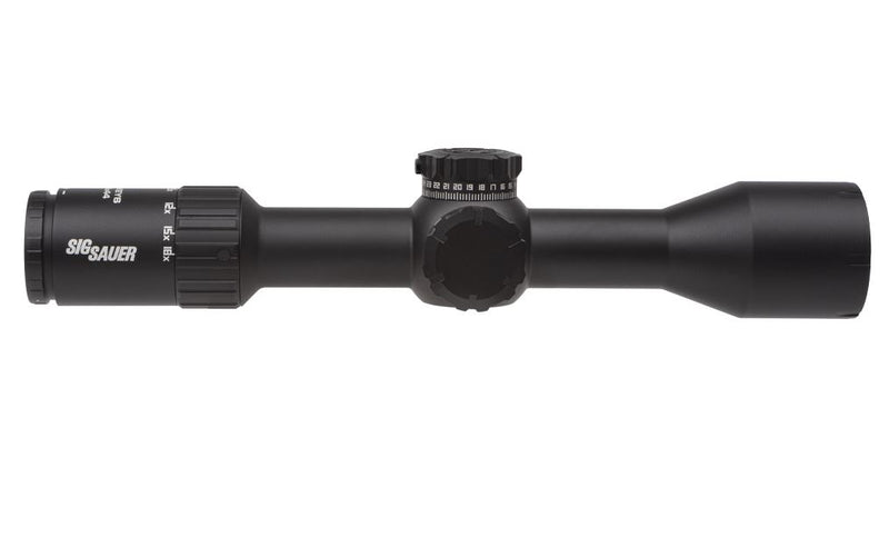 Sig Sauer WHISKEY6 Riflescope 3-18x44mm, 30mm, FFP, MOA Milling Hunter 2.0, Locking 0.25 MOA ADJ, Black (SOW63115)