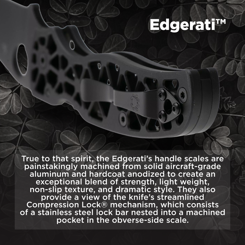 Spyderco Edgerati 3.57" Black Plain Edge Folding Pocket Knife (C266BKALBKP)