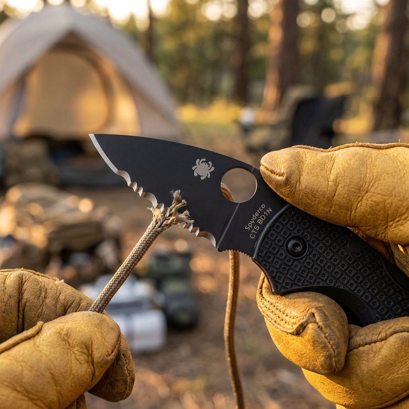 Spyderco Lil' Native Lightweight 2.42" SpyderEdge Black Blade Folding Pocket Knife (C230SBBK)