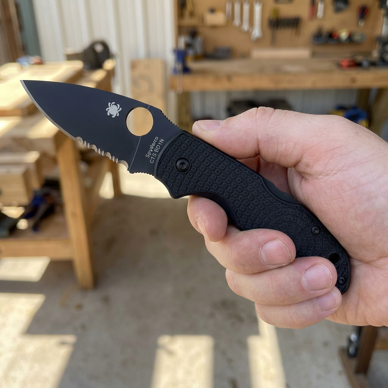 Spyderco Lil' Native Lightweight 2.42" SpyderEdge Black Blade Folding Pocket Knife (C230SBBK)