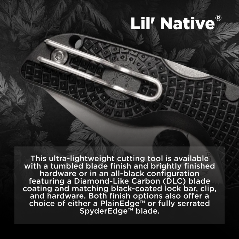 Spyderco Lil' Native Lightweight 2.42" Serrated Edge Folding Pocket Knife (C230SBK)