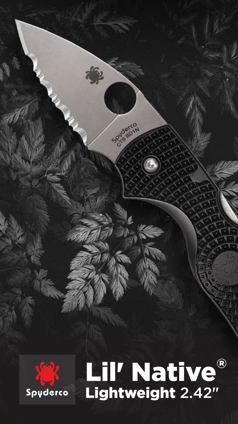Spyderco Lil' Native Lightweight 2.42" Serrated Edge Folding Pocket Knife (C230SBK)