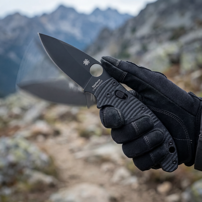 Spyderco Manix 2XL Salt Black G-10 CPM MagnaCut 3.85" Black Blade Folding Pocket Knife (C95GMCBKP2)