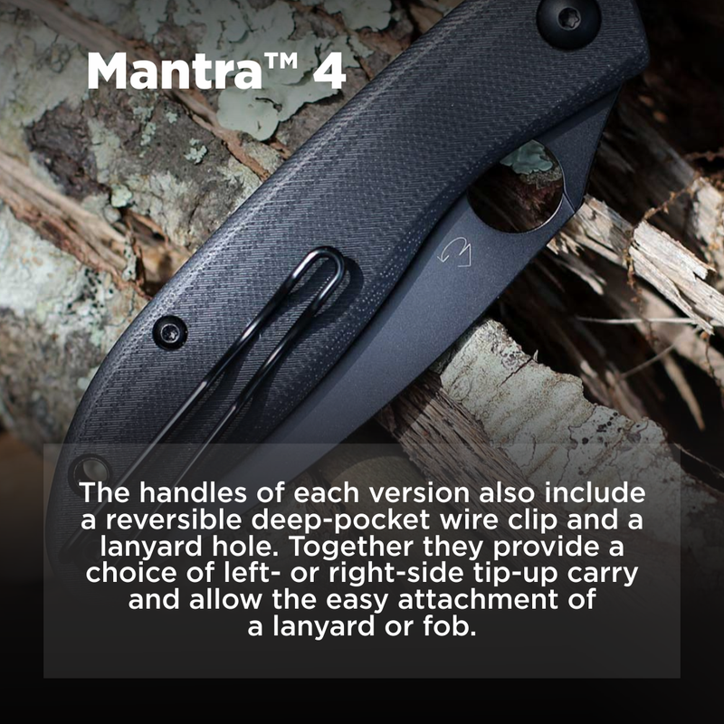 Spyderco Mantra 4 Black Oxide 3.34" Plain Edge Folding Pocket Knife (C274GBBKP)