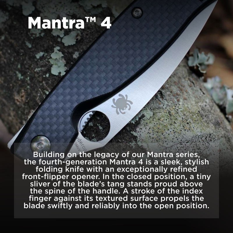 Spyderco Mantra 4 Carbon Fiber 3.34" Plain Edge Folding Pocket Knife (C274CFP)