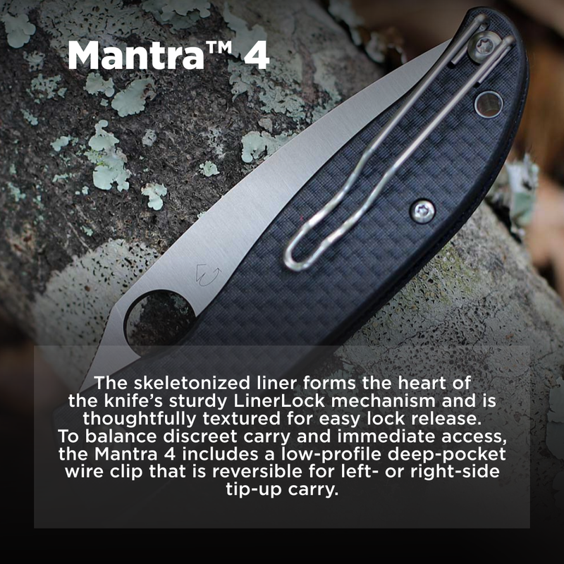 Spyderco Mantra 4 Carbon Fiber 3.34" Plain Edge Folding Pocket Knife (C274CFP)