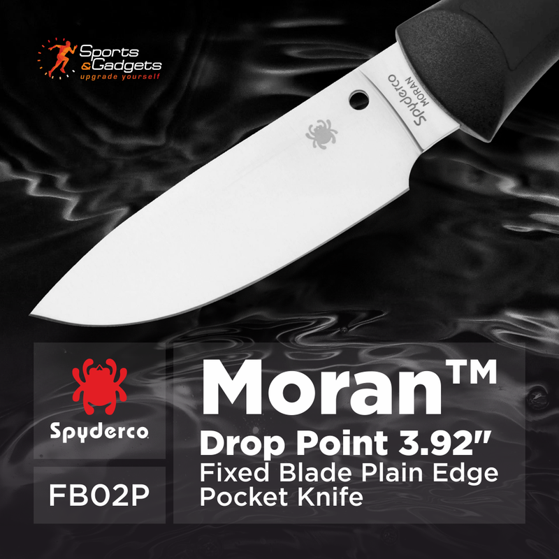 Spyderco Moran Drop Point 3.92" Fixed Blade Plain Edge Pocket Knife (FB02P)