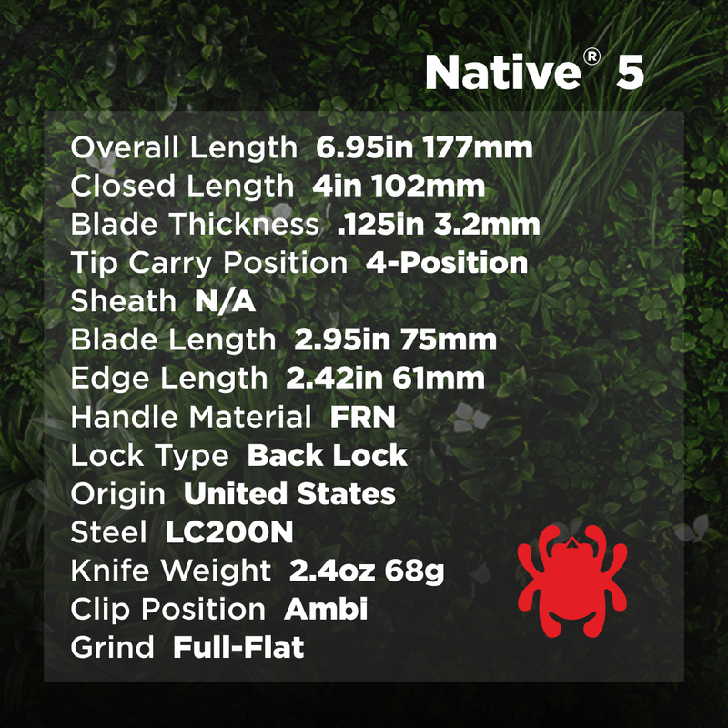 Spyderco Native 5 Lightweight Salt 2.95" LC200N SpyderEdge Folding Pocket Knife (C41SGR5)